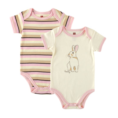 Touched by Nature Organic Cotton Bodysuits, Bunny 2-Pack