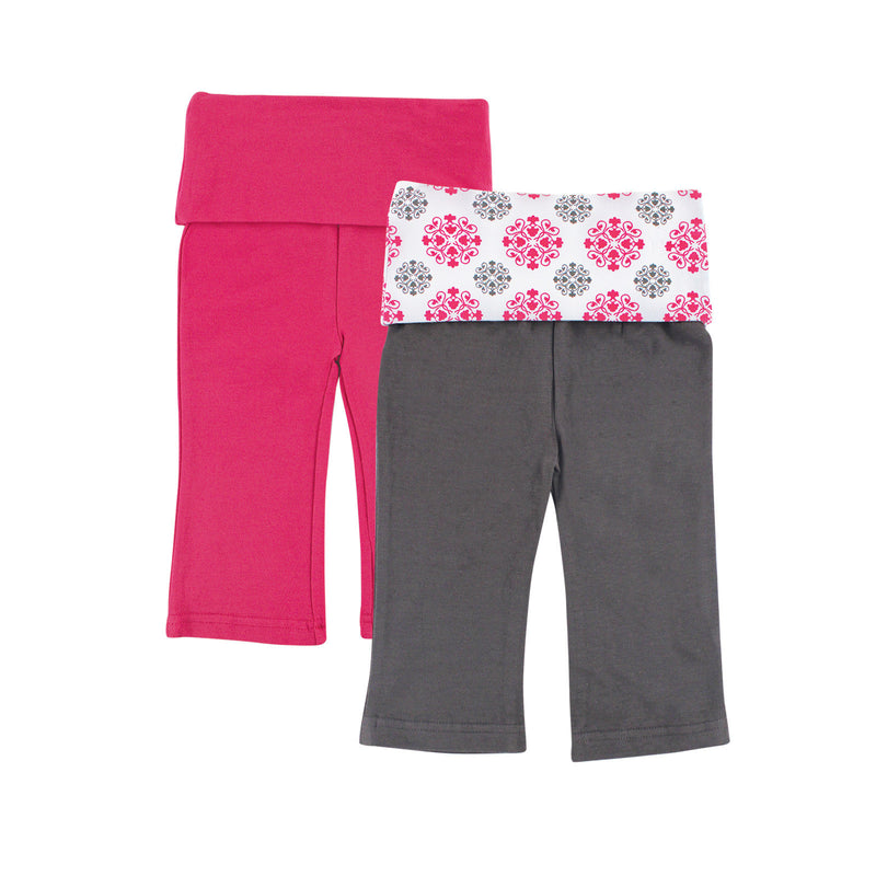 Yoga Sprout Cotton Pants, Pink Medallion