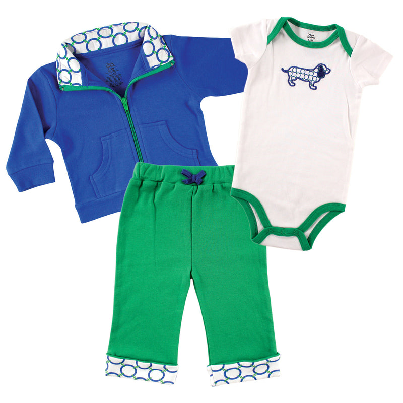 Yoga Sprout Cotton Hoodie, Bodysuit or Tee Top, and Pant, Dog Baby