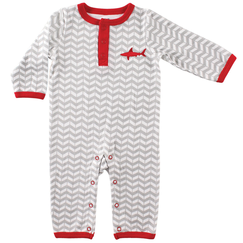 Yoga Sprout Cotton Coveralls, Shark
