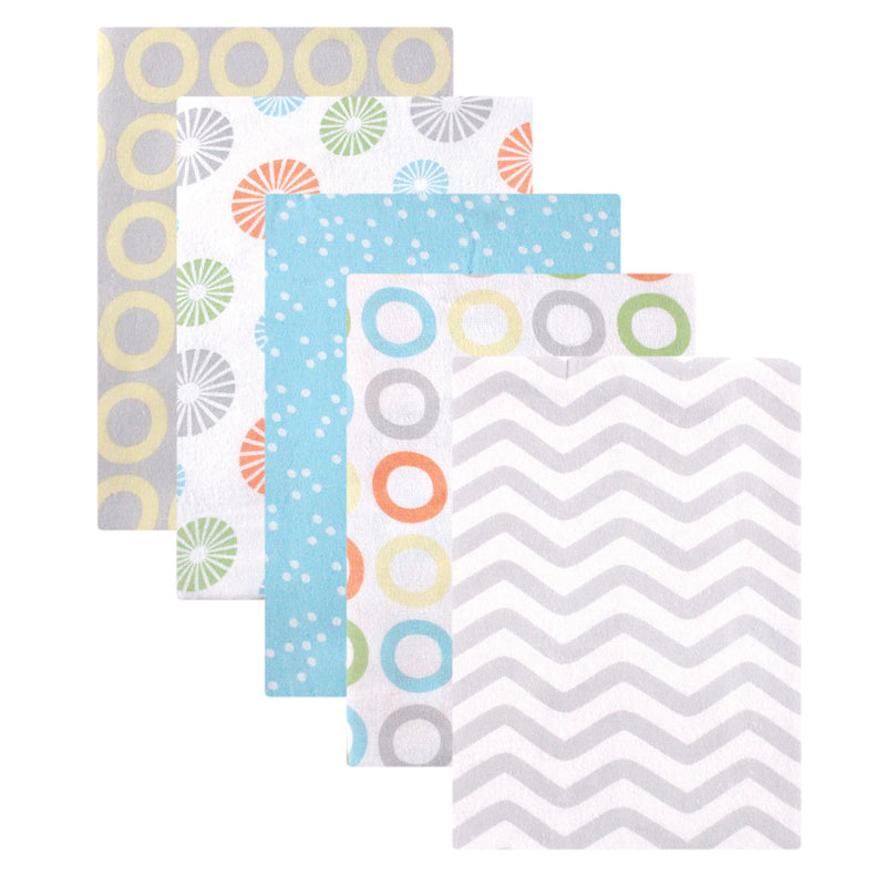Luvable Friends Cotton Flannel Receiving Blankets, Yellow Pinwheel
