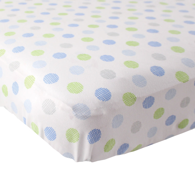 Luvable Friends Fitted Crib Sheet, Blue Crosshatch