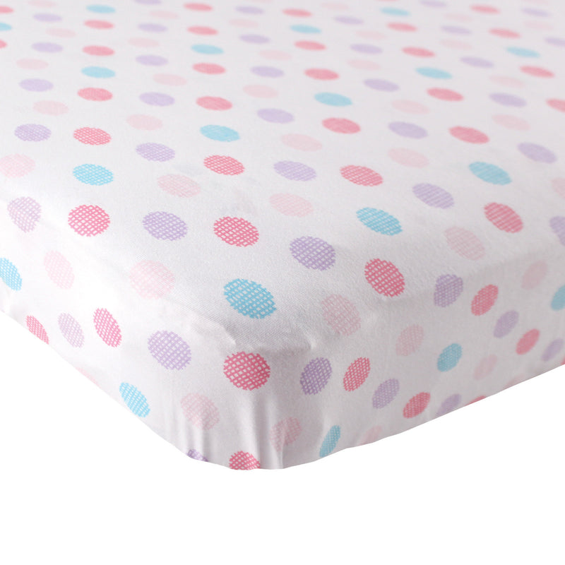 Luvable Friends Fitted Crib Sheet, Girl Crosshatch