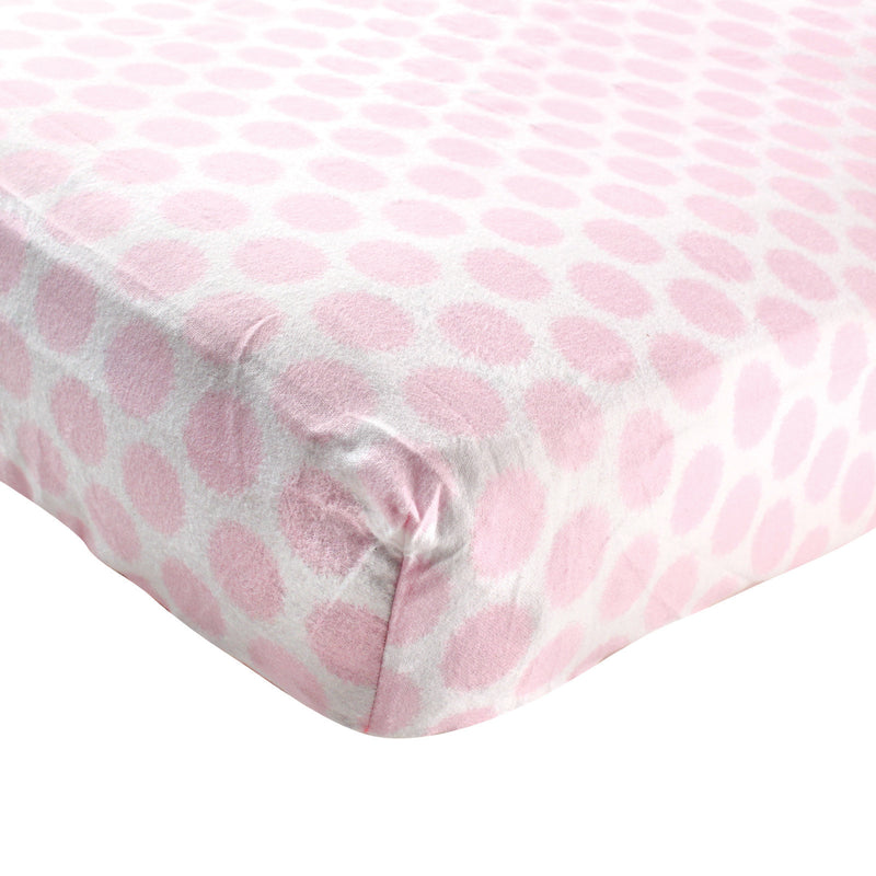 Luvable Friends Fitted Crib Sheet, Pink Dot
