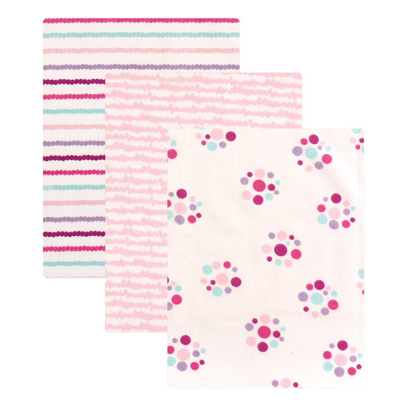 Luvable Friends Cotton Flannel Receiving Blankets, Girl Dots