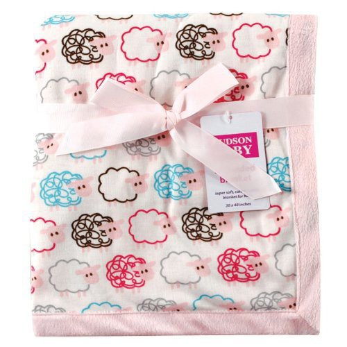 Hudson Baby Plush Blanket, Pink Sheep
