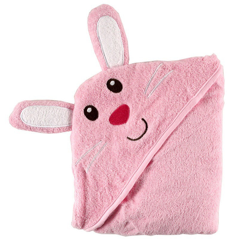 Luvable Friends Cotton Animal Face Hooded Towel, Bunny
