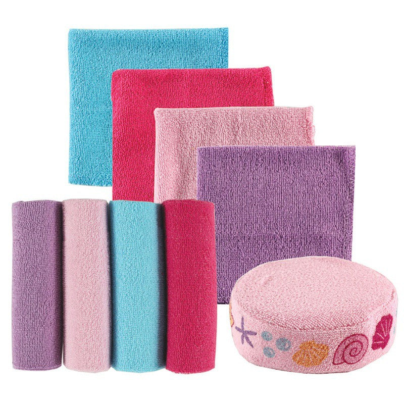 Luvable Friends Washcloths with Bonus Sponge, Pink Solid