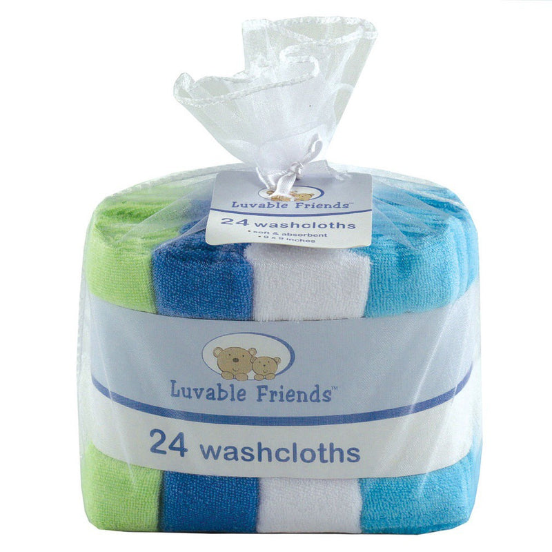 Luvable Friends Super Soft Bundle Washcloths, Blue