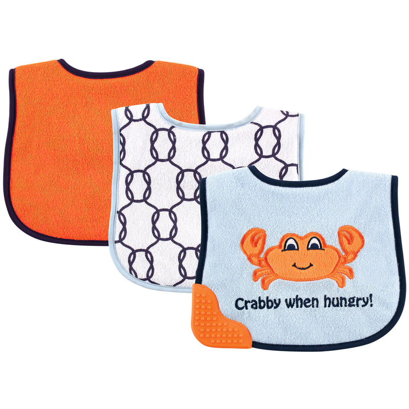 Luvable Friends Feeder Bibs with Teether, Crab