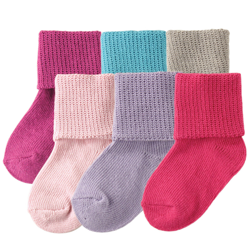 Luvable Friends Newborn and Baby Socks Set, Pink 6-Pack