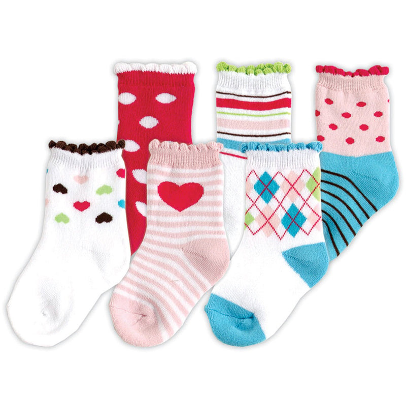 Luvable Friends Newborn and Baby Socks Set, Pink Girl