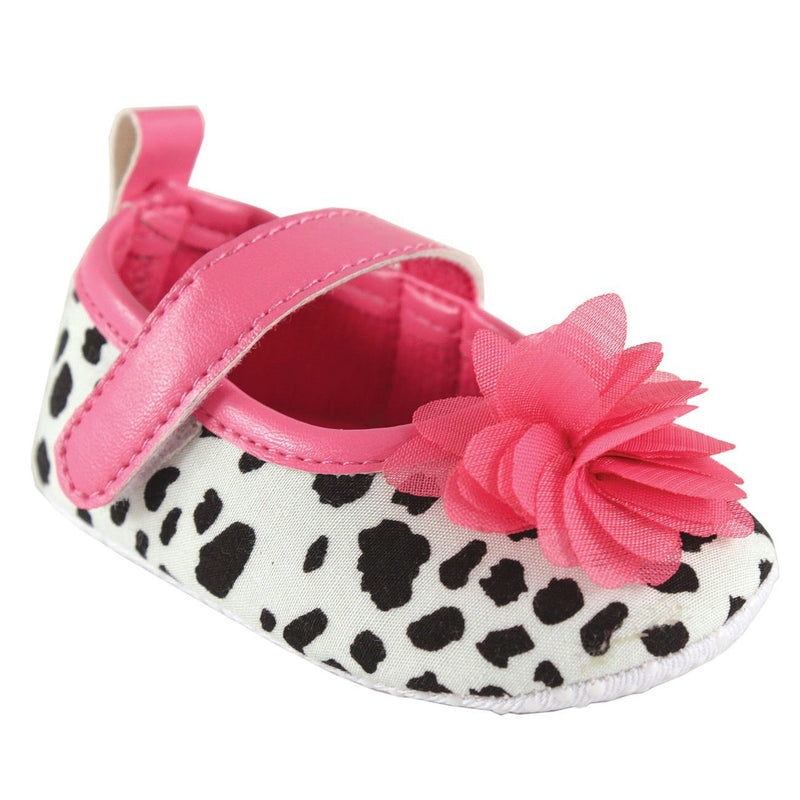 Luvable Friends Crib Shoes, White With Black Spots