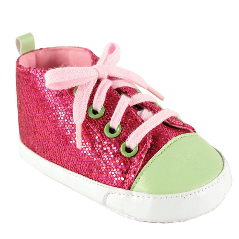 Luvable Friends Crib Shoes, Pink With Pink Laces