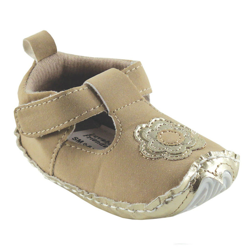 Luvable Friends Crib Shoes, Tan Mary Jane