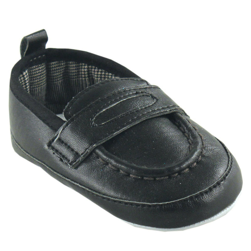 Luvable Friends Crib Shoes, Black Slip On