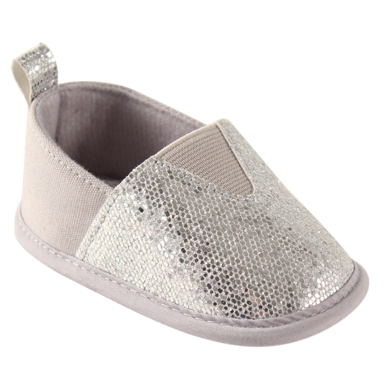 Luvable Friends Crib Shoes, Silver Spark