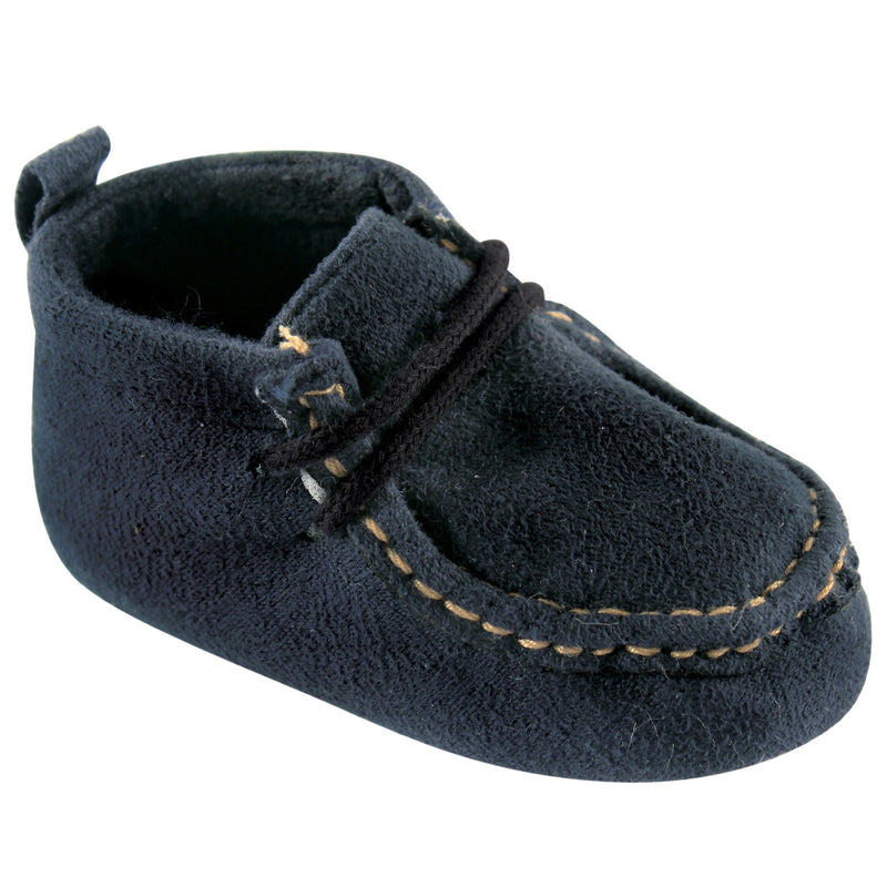 Luvable Friends Crib Shoes, Navy Wallabee