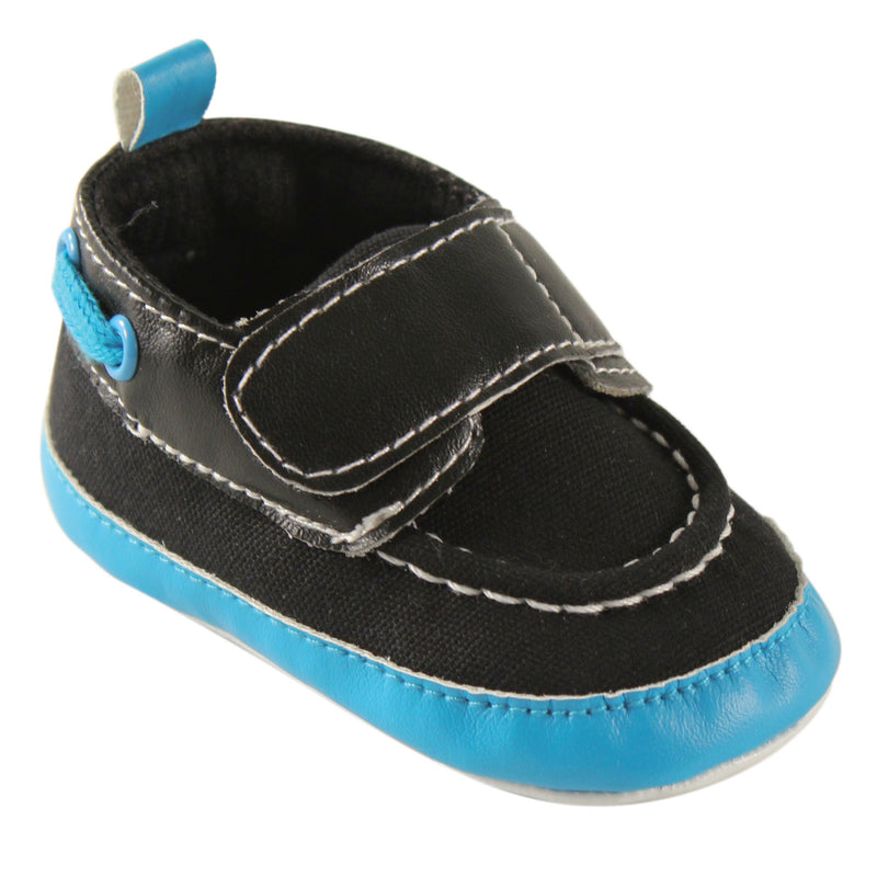 Luvable Friends Crib Shoes, Black Aqua