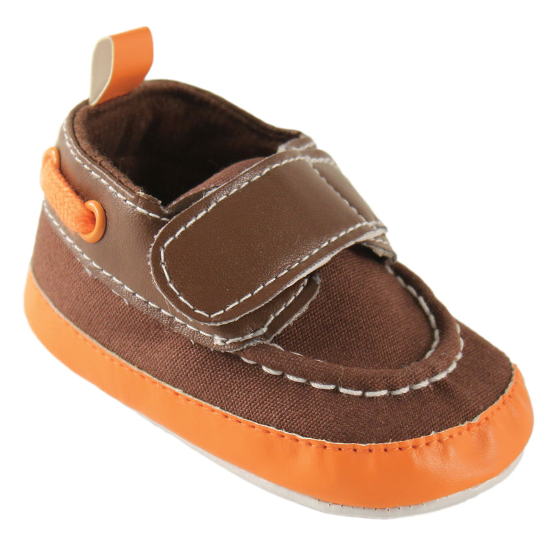 Luvable Friends Crib Shoes, Brown Orange