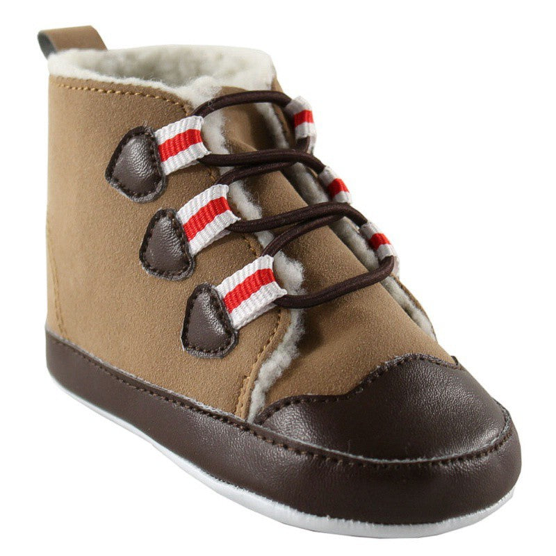 Luvable Friends Crib Shoes, Red Stripe