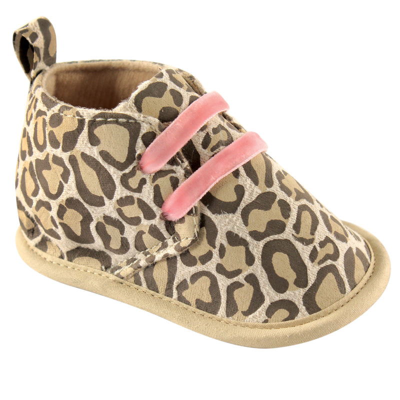 Luvable Friends Crib Shoes, Leopard Desert