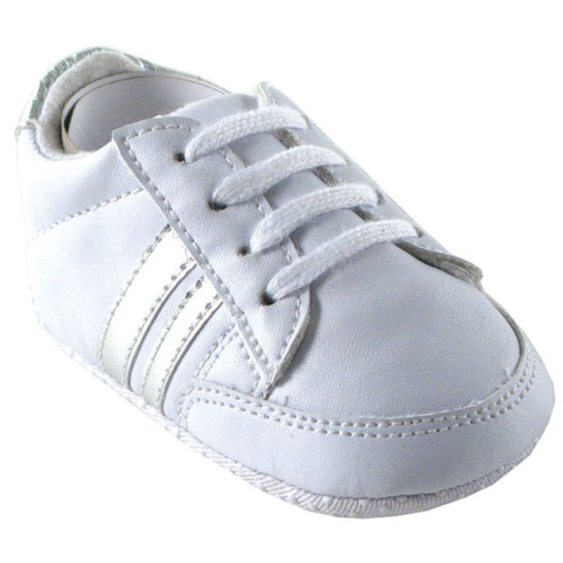 Luvable Friends Crib Shoes, Silver Sneaker