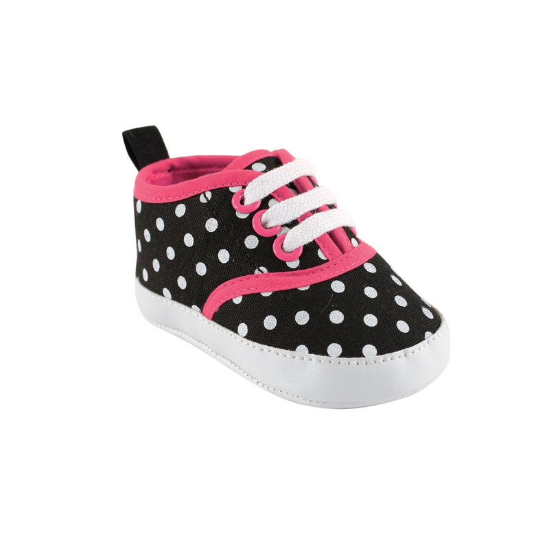 Luvable Friends Crib Shoes, Black With Polka Dots