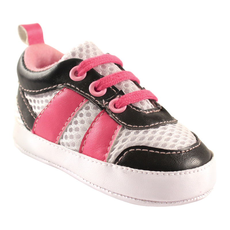 Luvable Friends Crib Shoes, Pink Black