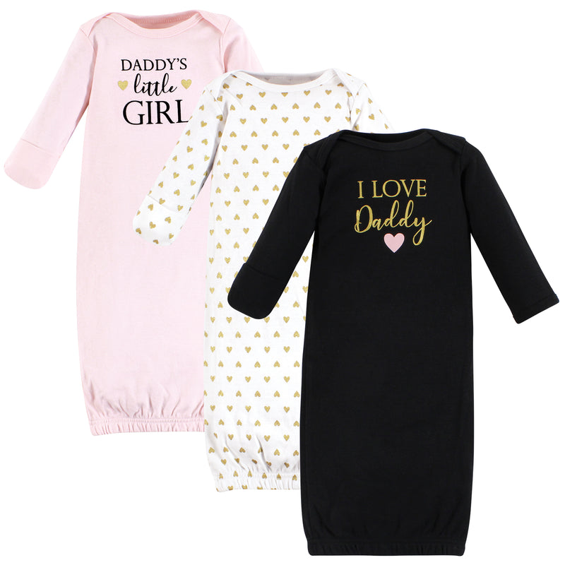 Hudson Baby Cotton Gowns, Girl Daddy