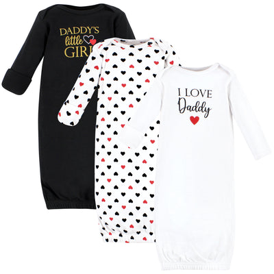 Hudson Baby Cotton Gowns, Girl Daddy Red Black