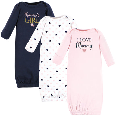 Hudson Baby Cotton Gowns, Girl Mommy Pink Navy