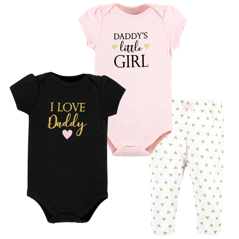 Hudson Baby Cotton Bodysuit and Pant Set, Girl Daddy