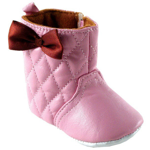 Luvable Friends Crib Shoes, Pink Quilted