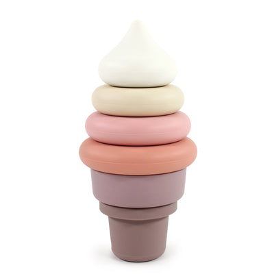 Hudson Baby Silicone Stacking Toy, Ice Cream