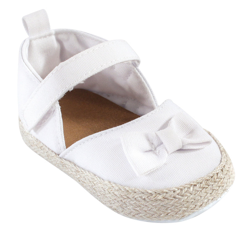 Luvable Friends Crib Shoes, White Espadrilles