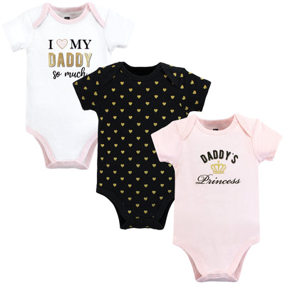 Hudson Baby Cotton Bodysuits, Love Daddys Princess