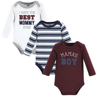 Hudson Baby Cotton Long-Sleeve Bodysuits, Mamas Boy