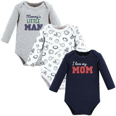 Hudson Baby Cotton Long-Sleeve Bodysuits, Love Mom