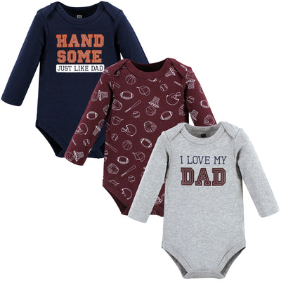 Hudson Baby Cotton Long-Sleeve Bodysuits, Love Dad