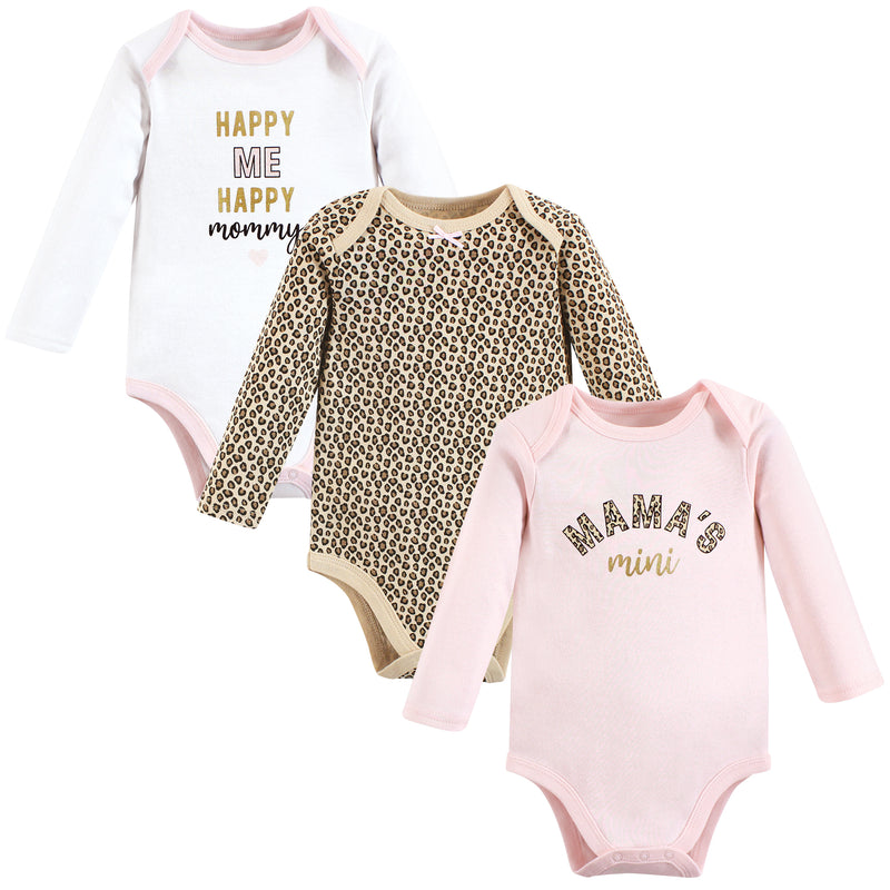 Hudson Baby Cotton Long-Sleeve Bodysuits, Leopard Mamas Mini