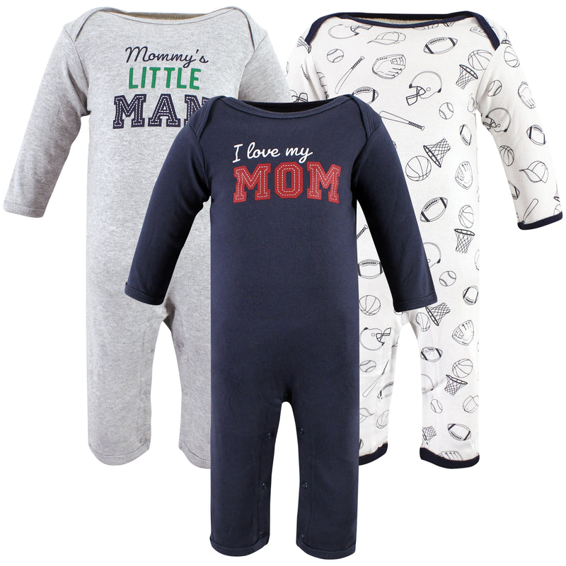 Hudson Baby Cotton Coveralls, Love Mom