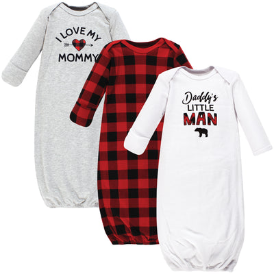 Hudson Baby Cotton Gowns, Buffalo Plaid Family