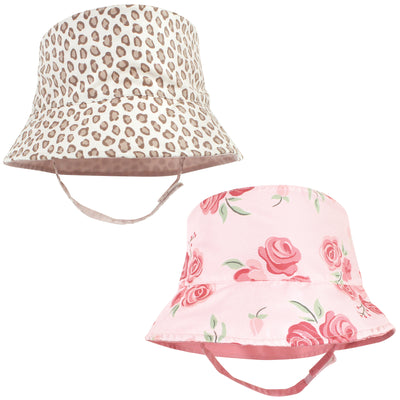 Hudson Baby Sun Protection Hat, Blush Rose Leopard
