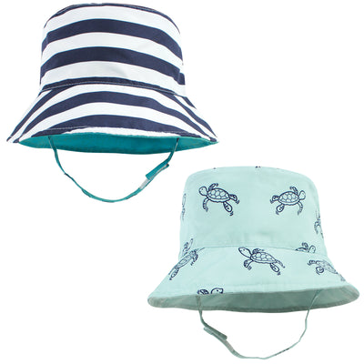 Hudson Baby Sun Protection Hat, Sea Turtle Stripe