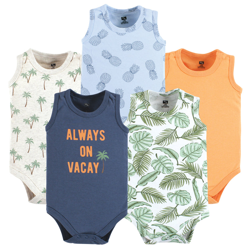 Hudson Baby Cotton Sleeveless Bodysuits, Vacay
