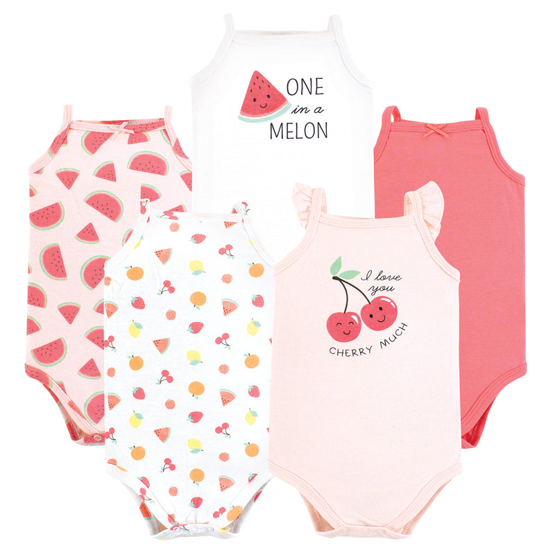 Hudson Baby Cotton Sleeveless Bodysuits, Fruit Salad