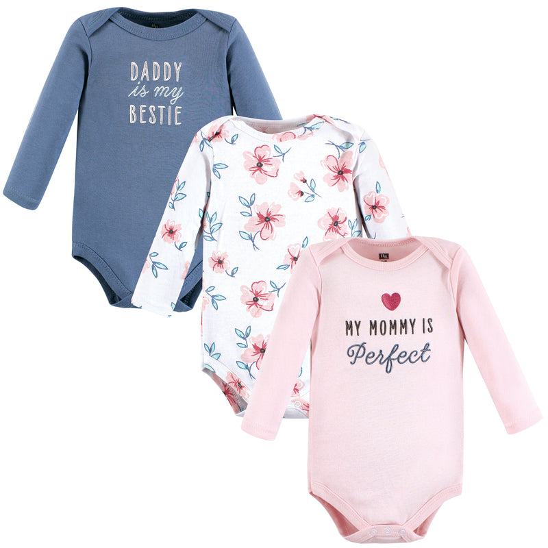 Hudson Baby Cotton Long-Sleeve Bodysuits, Perfect Mommy 3-Pack