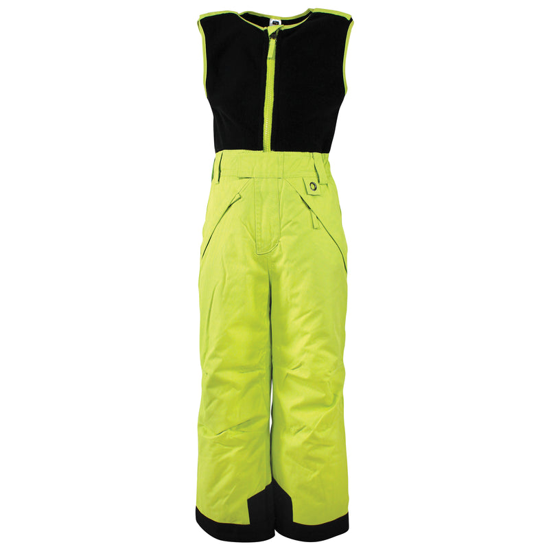 Hudson Baby Snow Bib Overalls with Fleece Top, Lime