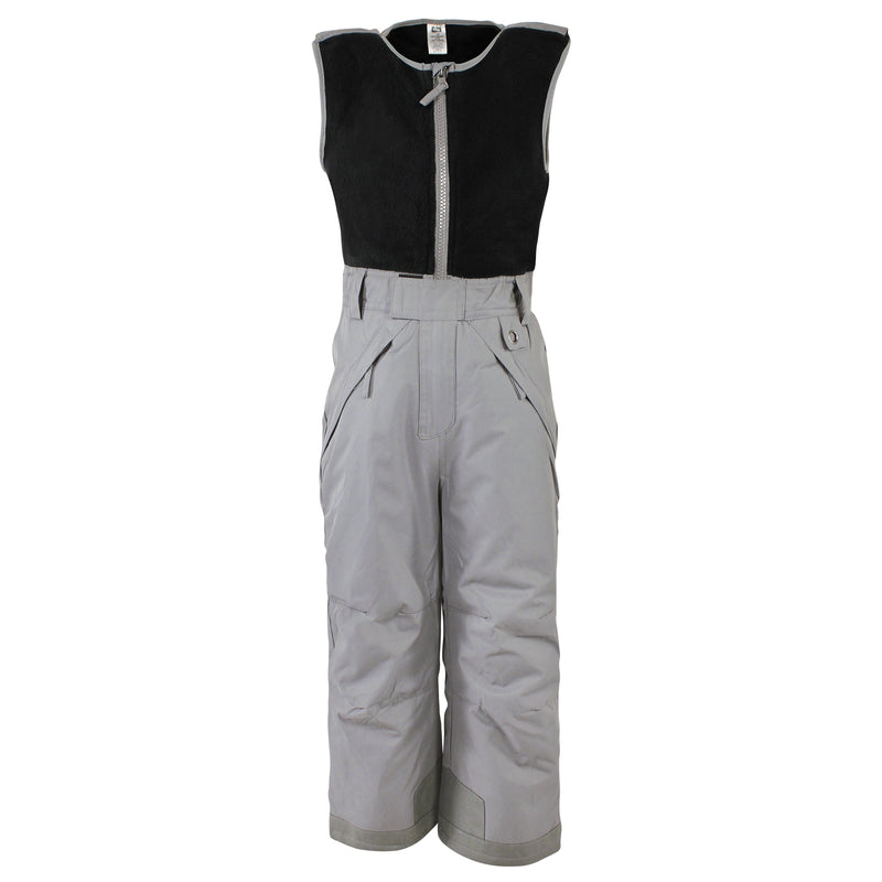 Hudson Baby Snow Bib Overalls with Fleece Top, Solid Charcoal